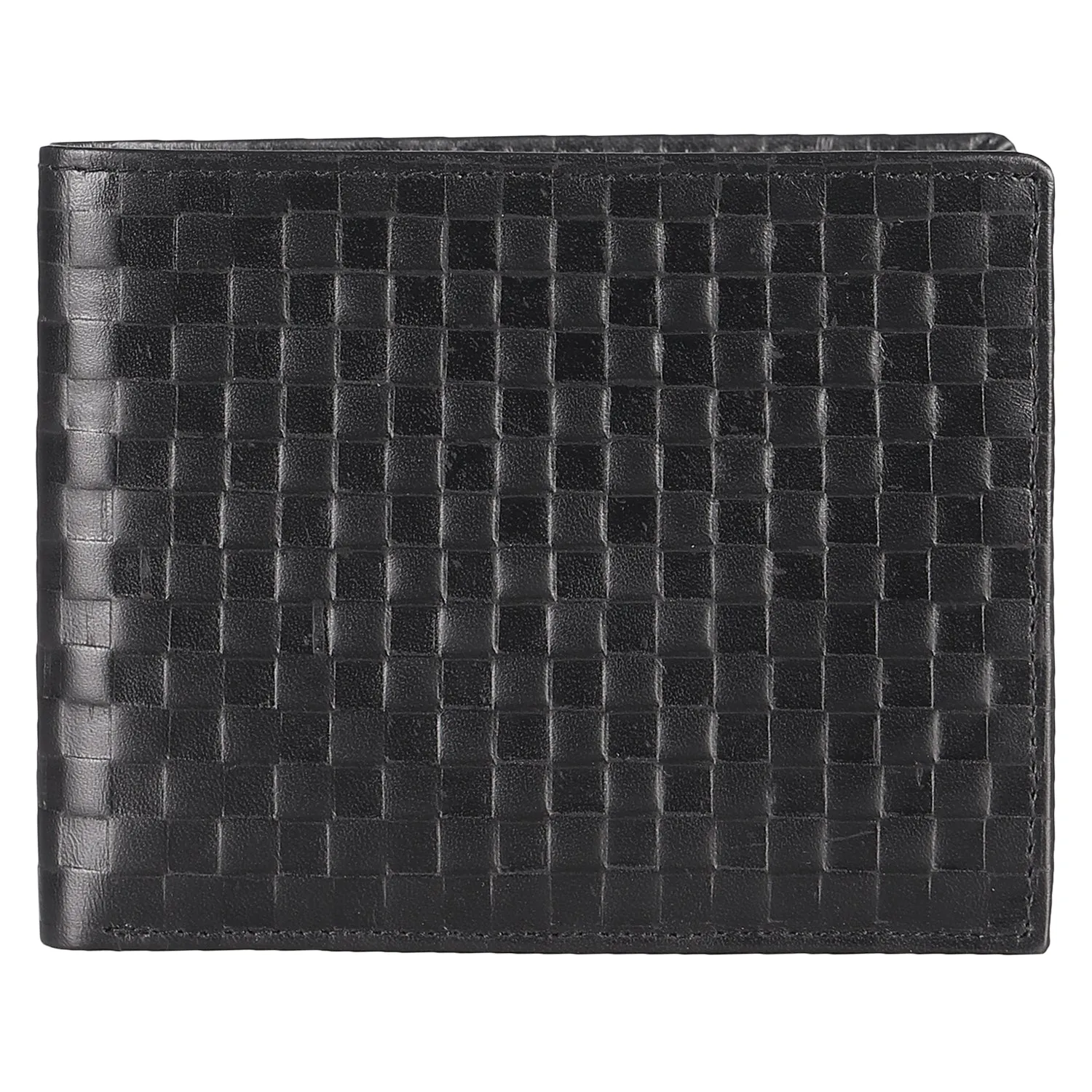 14087 Black Textured Bifold Wallet