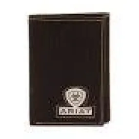 ARIAT black textured tri-fold wallet