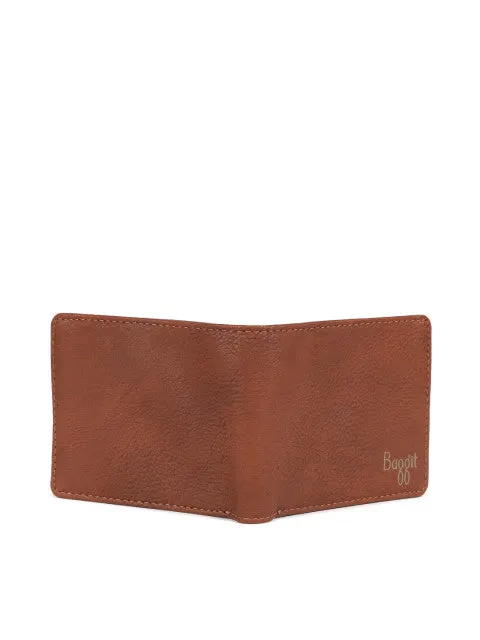 Baggit Men Rust Textured Two Fold Wallet