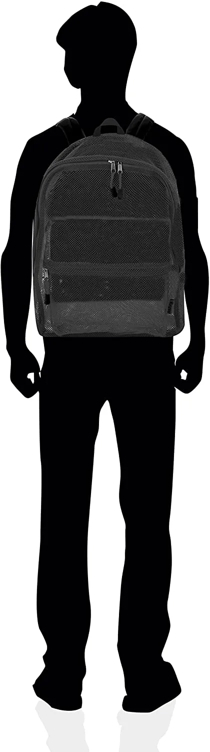 Bravo! Mesh Transparent See Through Backpack - Black