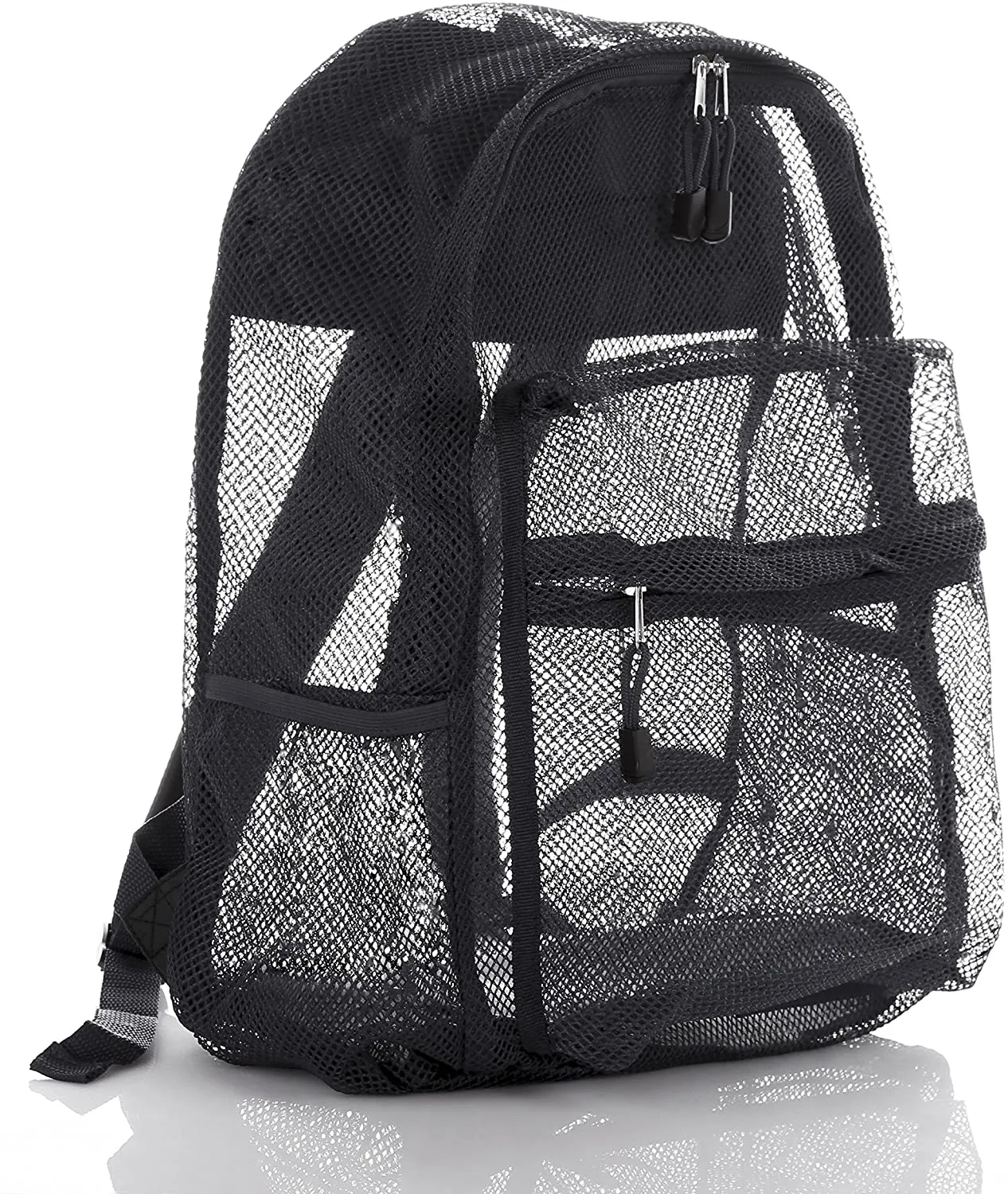 Bravo! Mesh Transparent See Through Backpack - Black