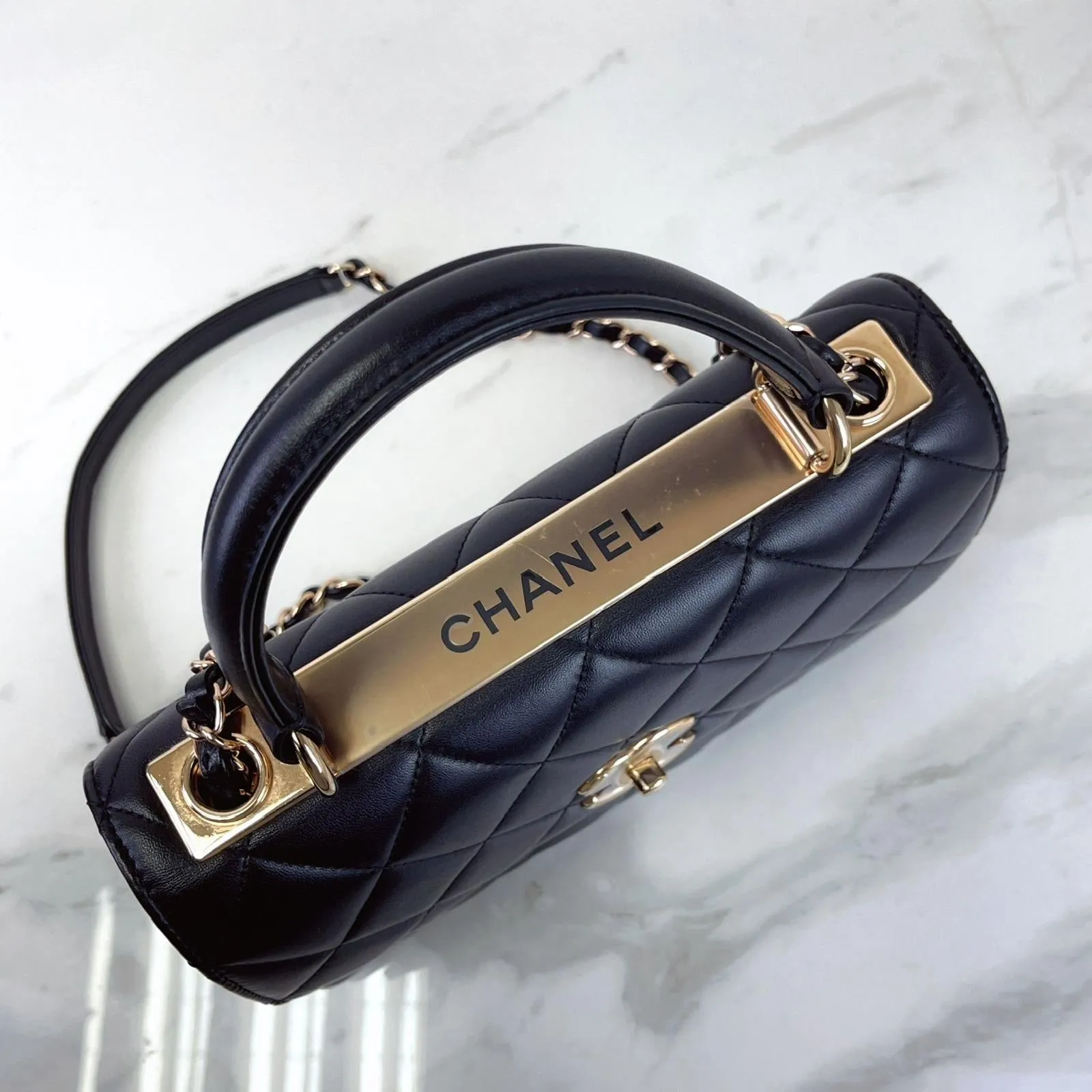 Chanel Trendy CC Small Black Lambskin Rose Gold Hardware