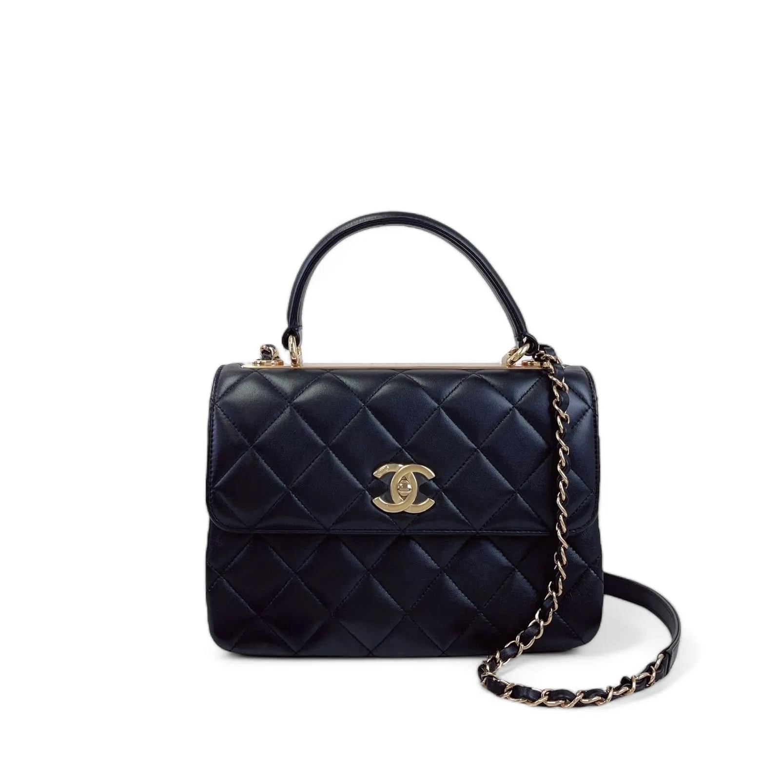 Chanel Trendy CC Small Black Lambskin Rose Gold Hardware