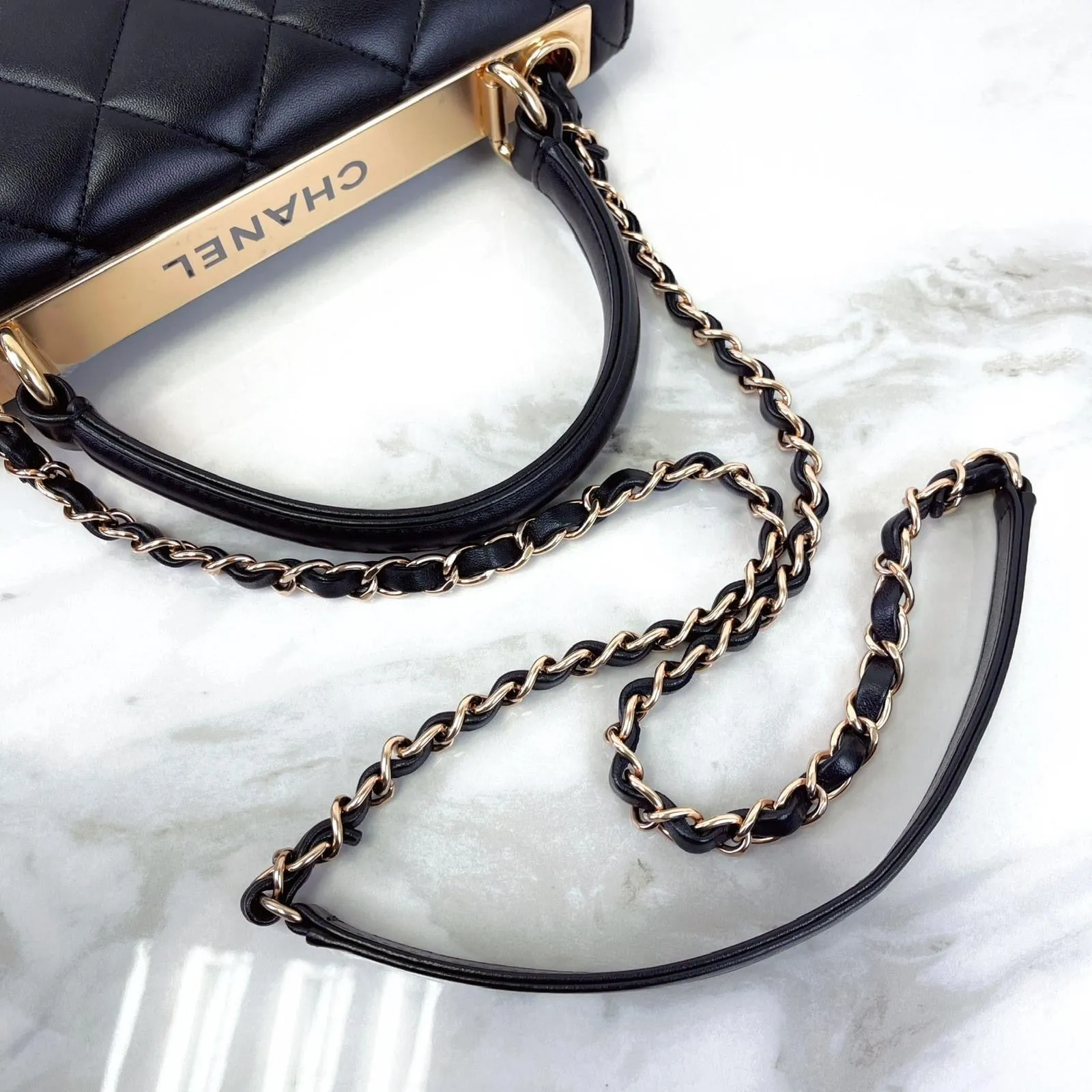 Chanel Trendy CC Small Black Lambskin Rose Gold Hardware