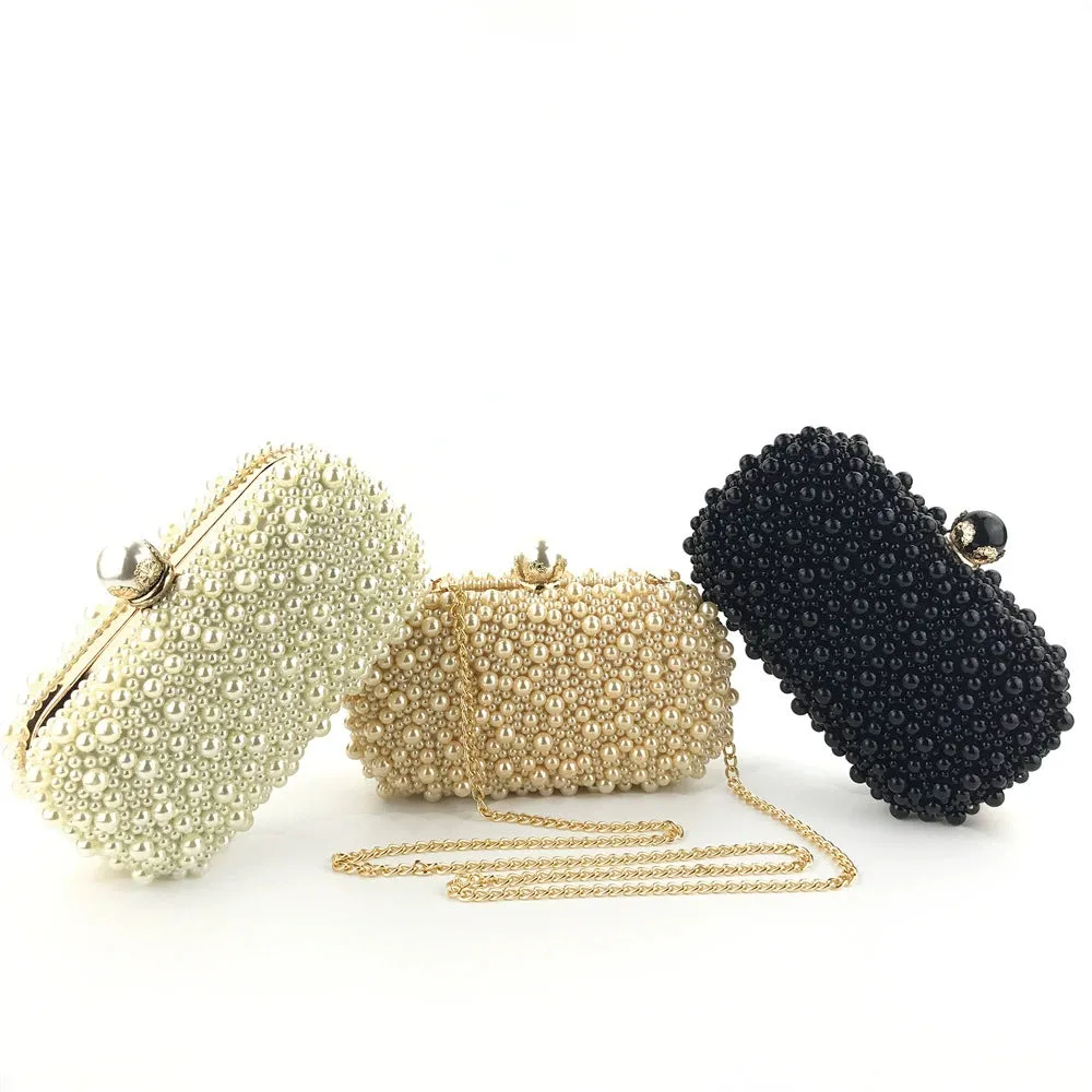 Fashionable Shining Pearls Clutch Unique Handbags