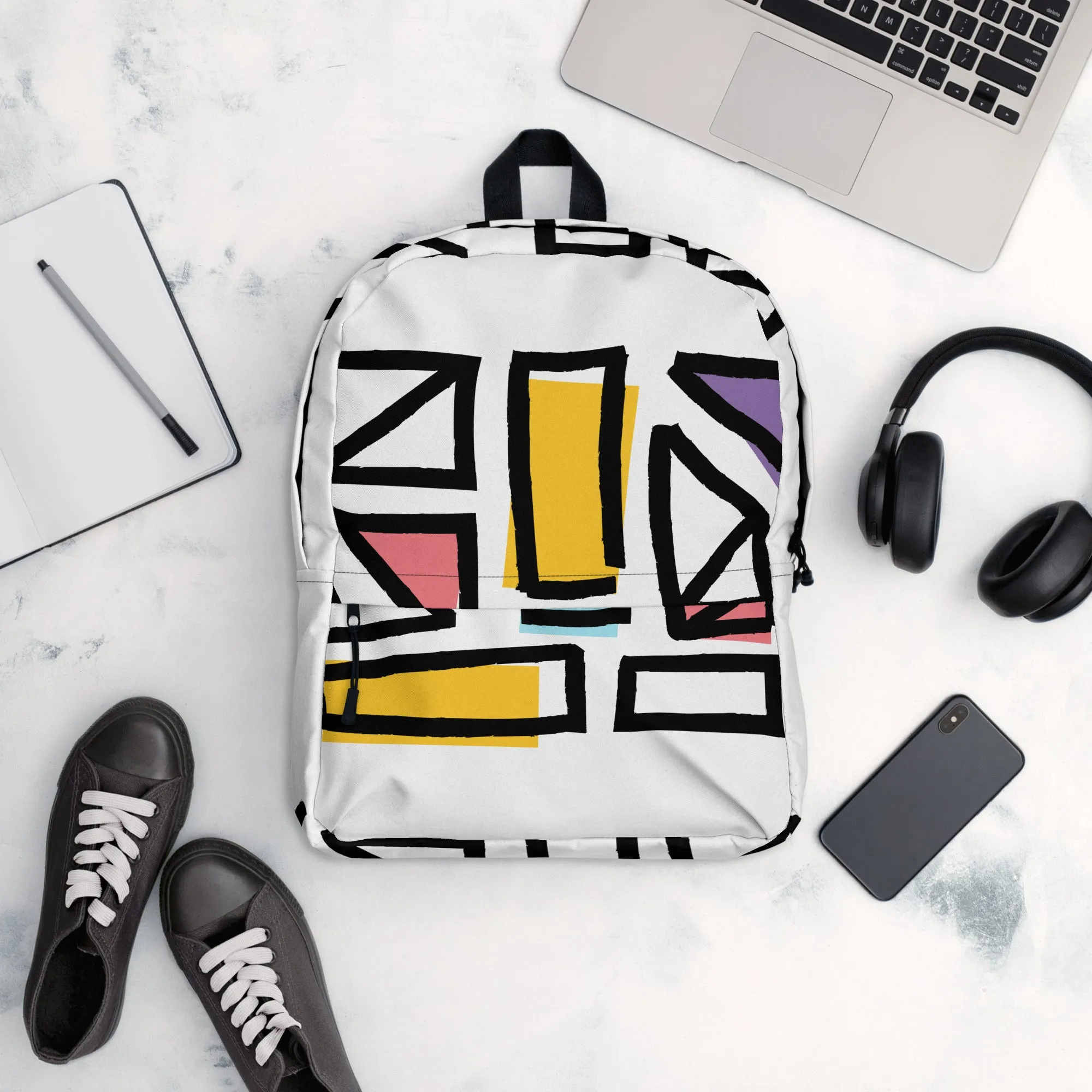 Functional Modern Backpack - Abstract Design