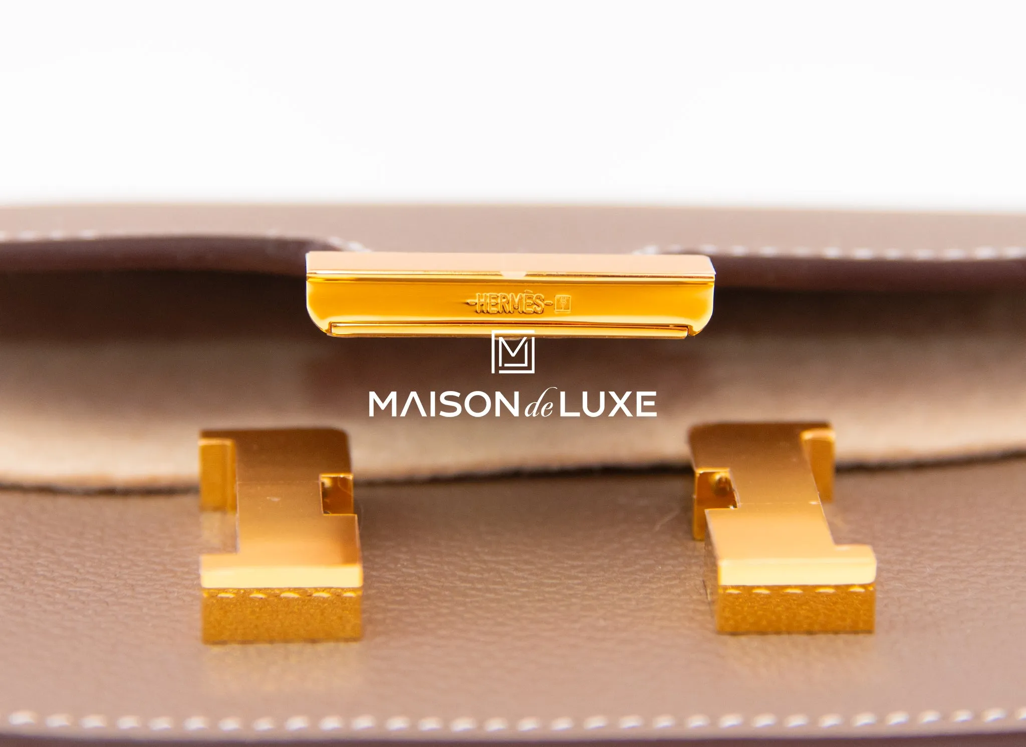 Hermes Constance Slim Wallet Etoupe Gold Hardware