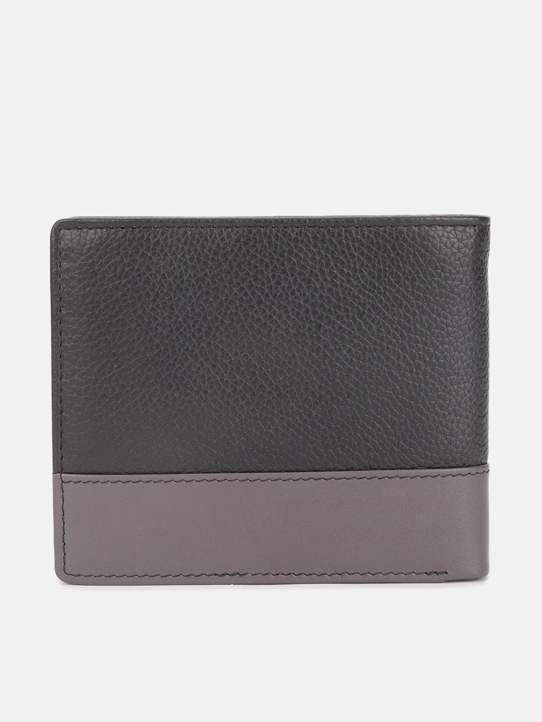 Iconic Men Black Textured Bi-Fold Wallet