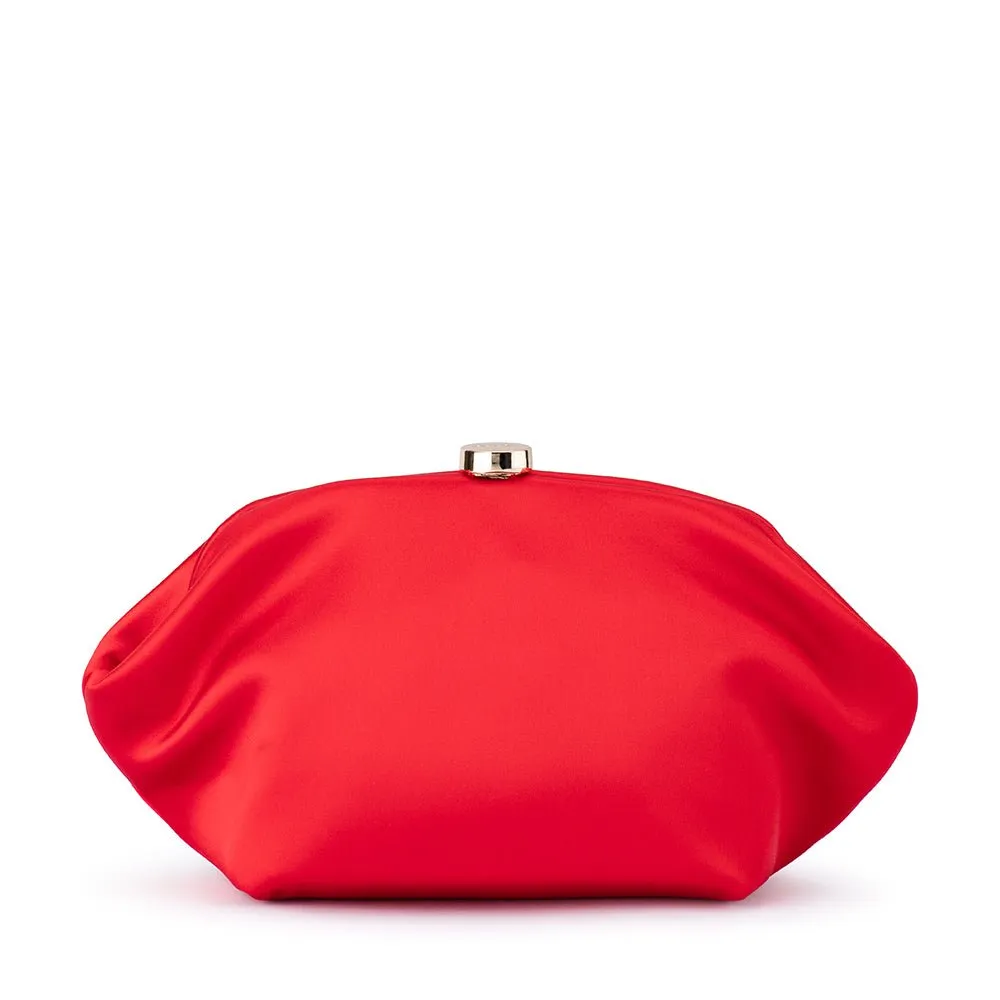 Karina Satin Clutch - Red