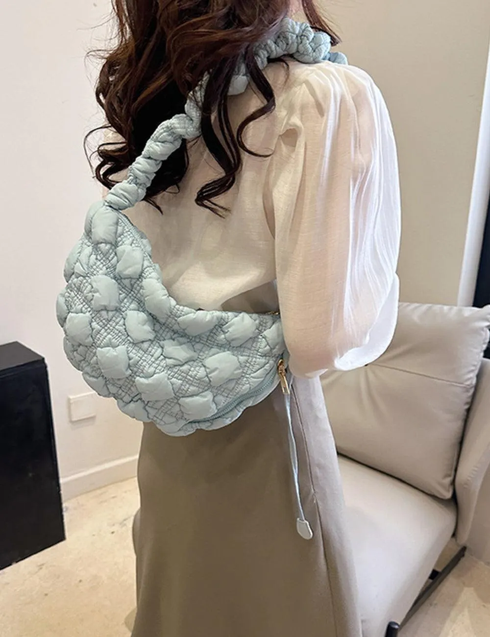 Ladies Puffer Cloud Bag Purse Tote Handbag Slouch Bag SKAB001