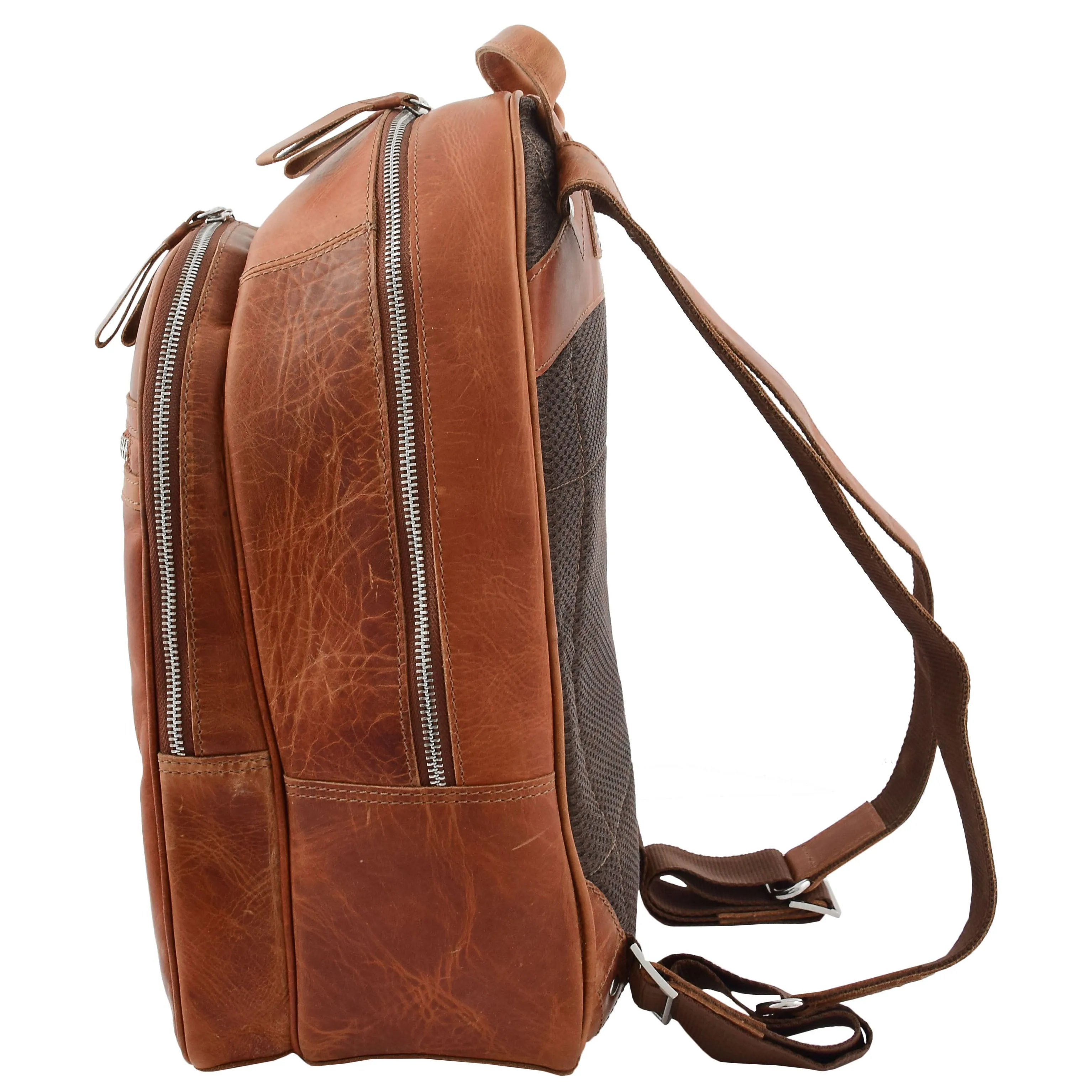 Large Classic Casual Leather Backpack Palermo Tan