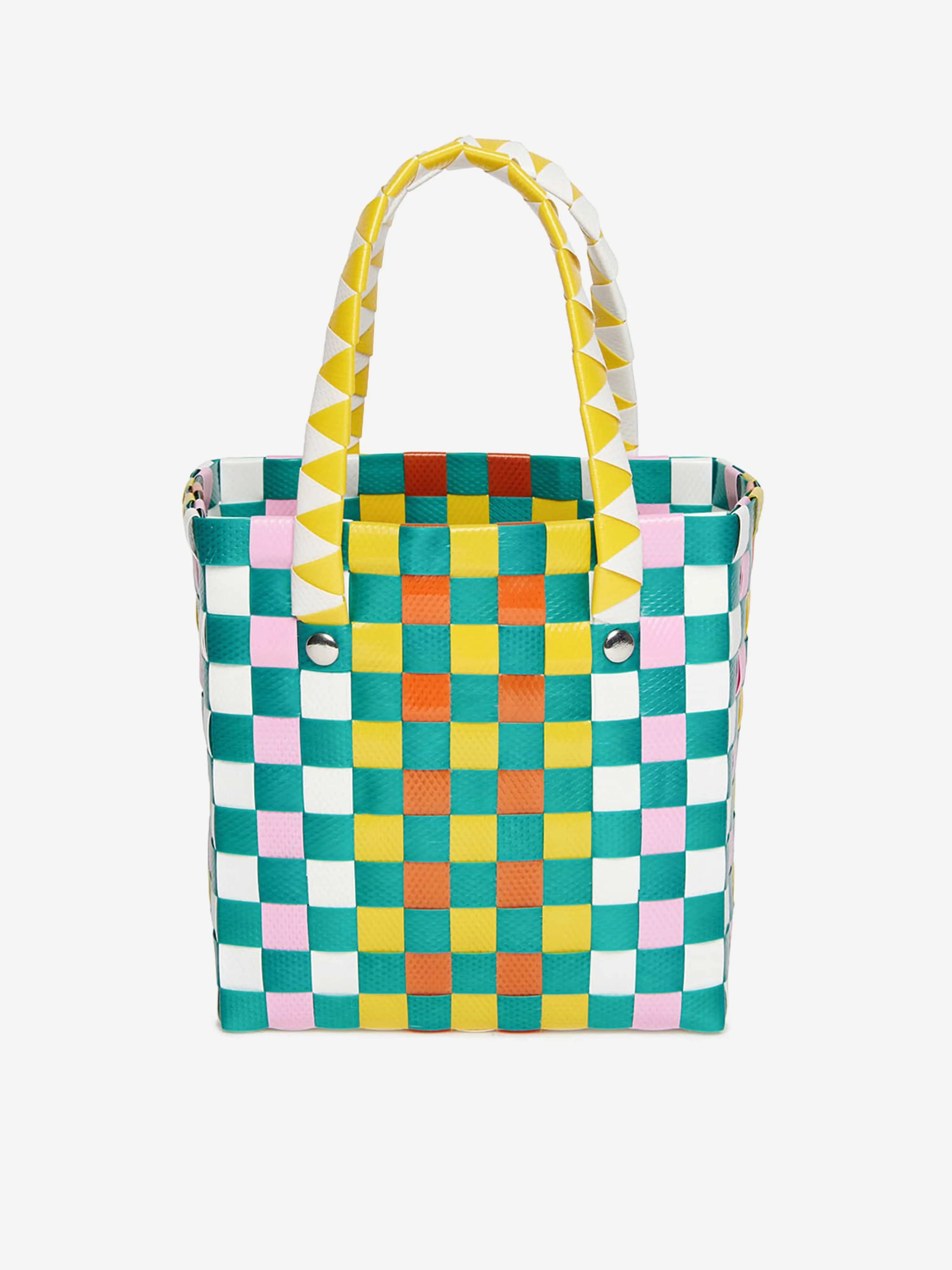 MARNI Girls Woven Micro Basket Bag in Yellow (14cm)