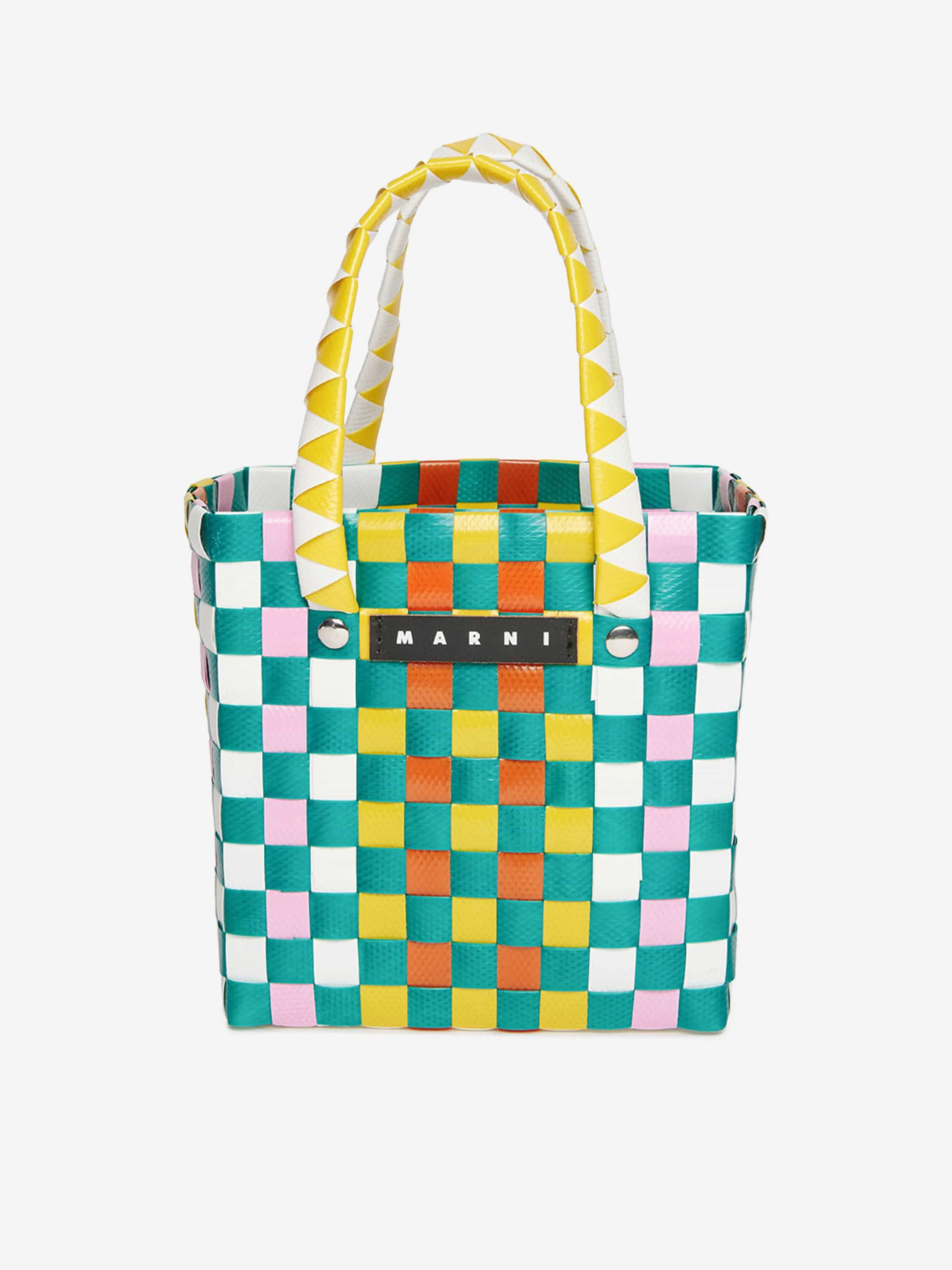 MARNI Girls Woven Micro Basket Bag in Yellow (14cm)