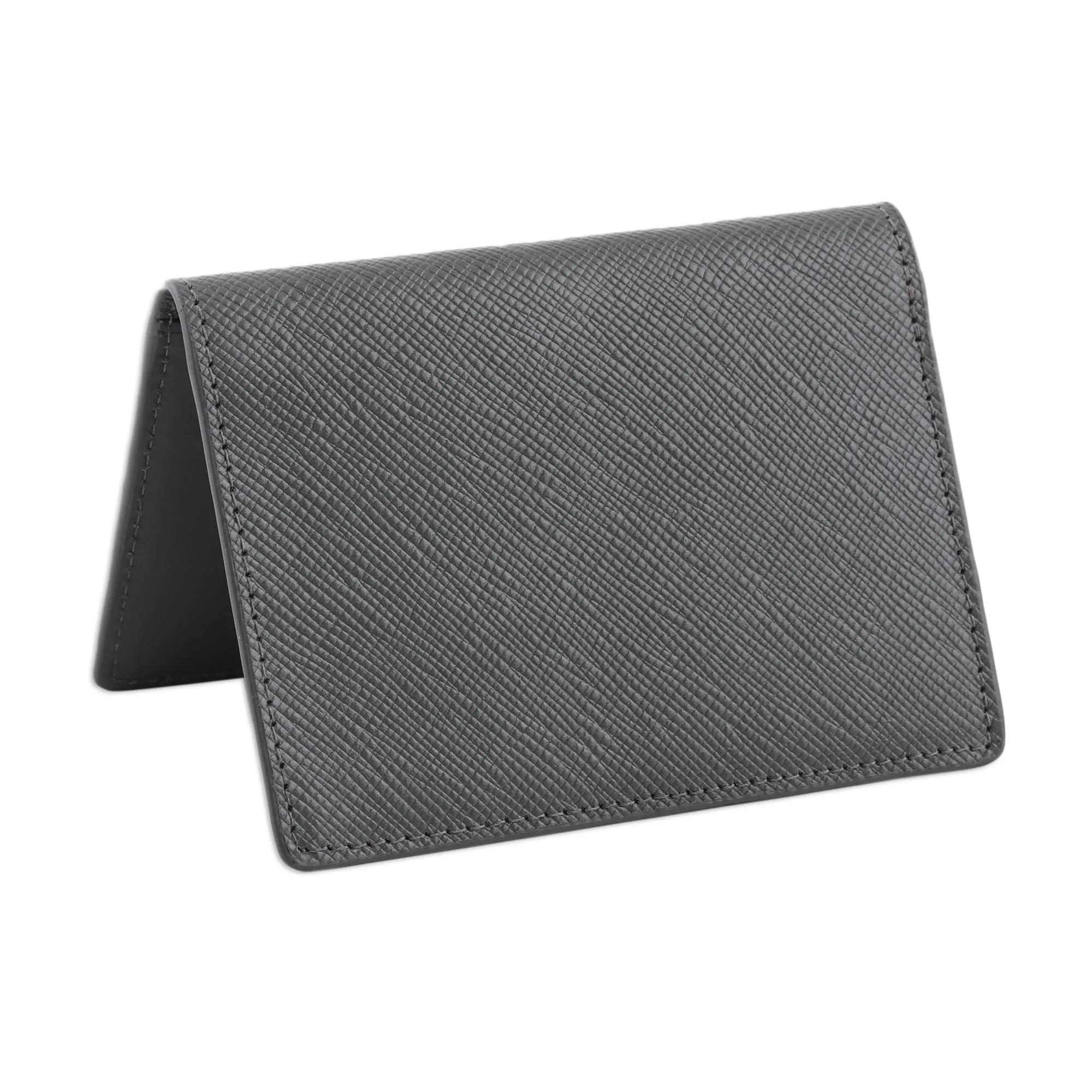 Men's Textured Grey Leather Wallet - Classy Companion