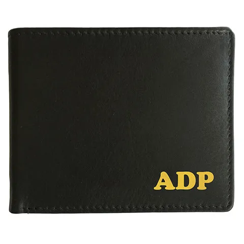 Monogrammed Personalized Leather RFID Blocking Bifold Slim Men's Wallet