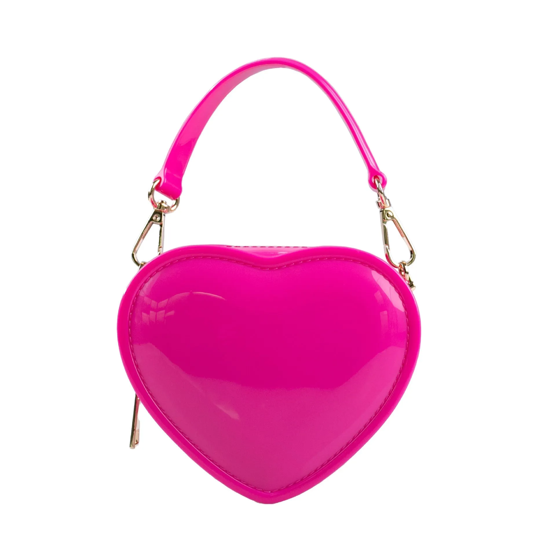 Pink Sweet PVC Heart Jelly Fashionable Evening Clutch Bag