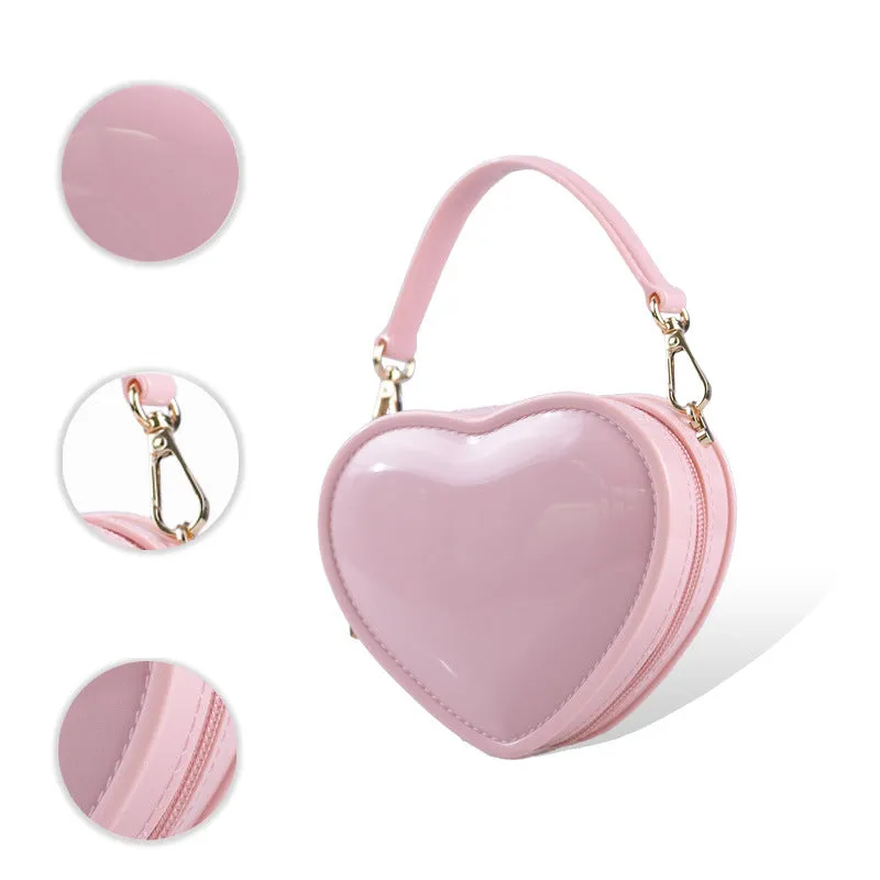 Pink Sweet PVC Heart Jelly Fashionable Evening Clutch Bag