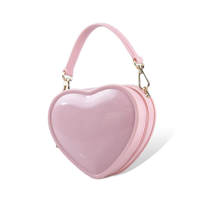 Pink Sweet PVC Heart Jelly Fashionable Evening Clutch Bag