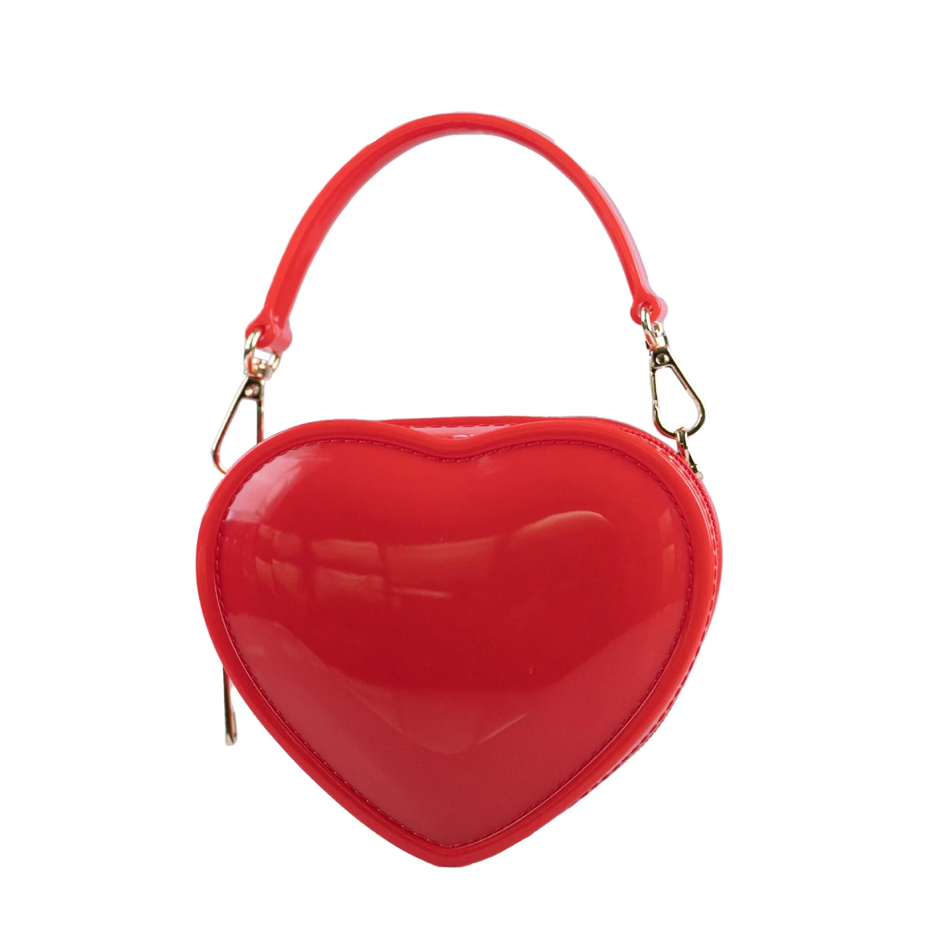 Pink Sweet PVC Heart Jelly Fashionable Evening Clutch Bag