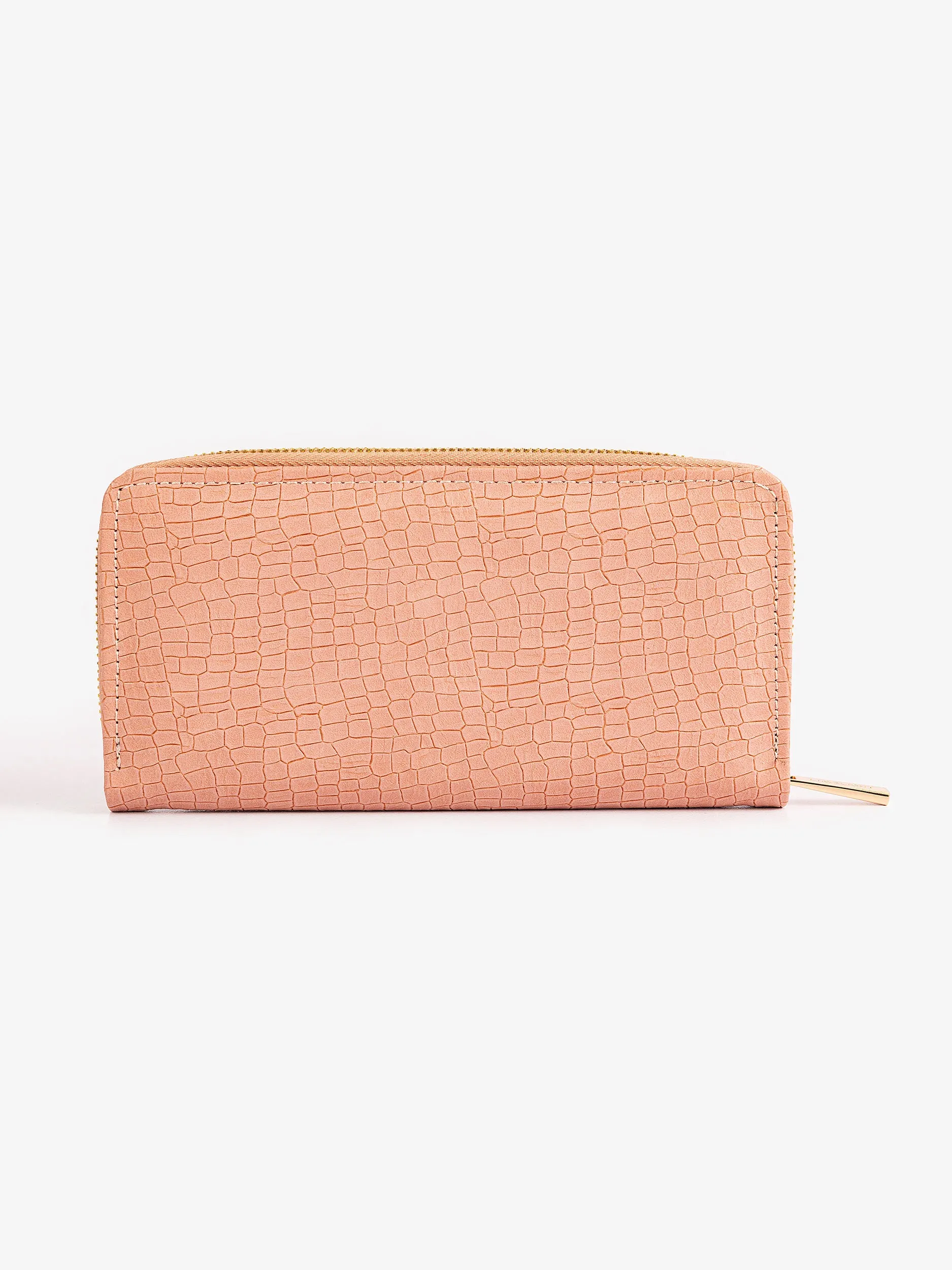 Snake Textured Zip Wallet