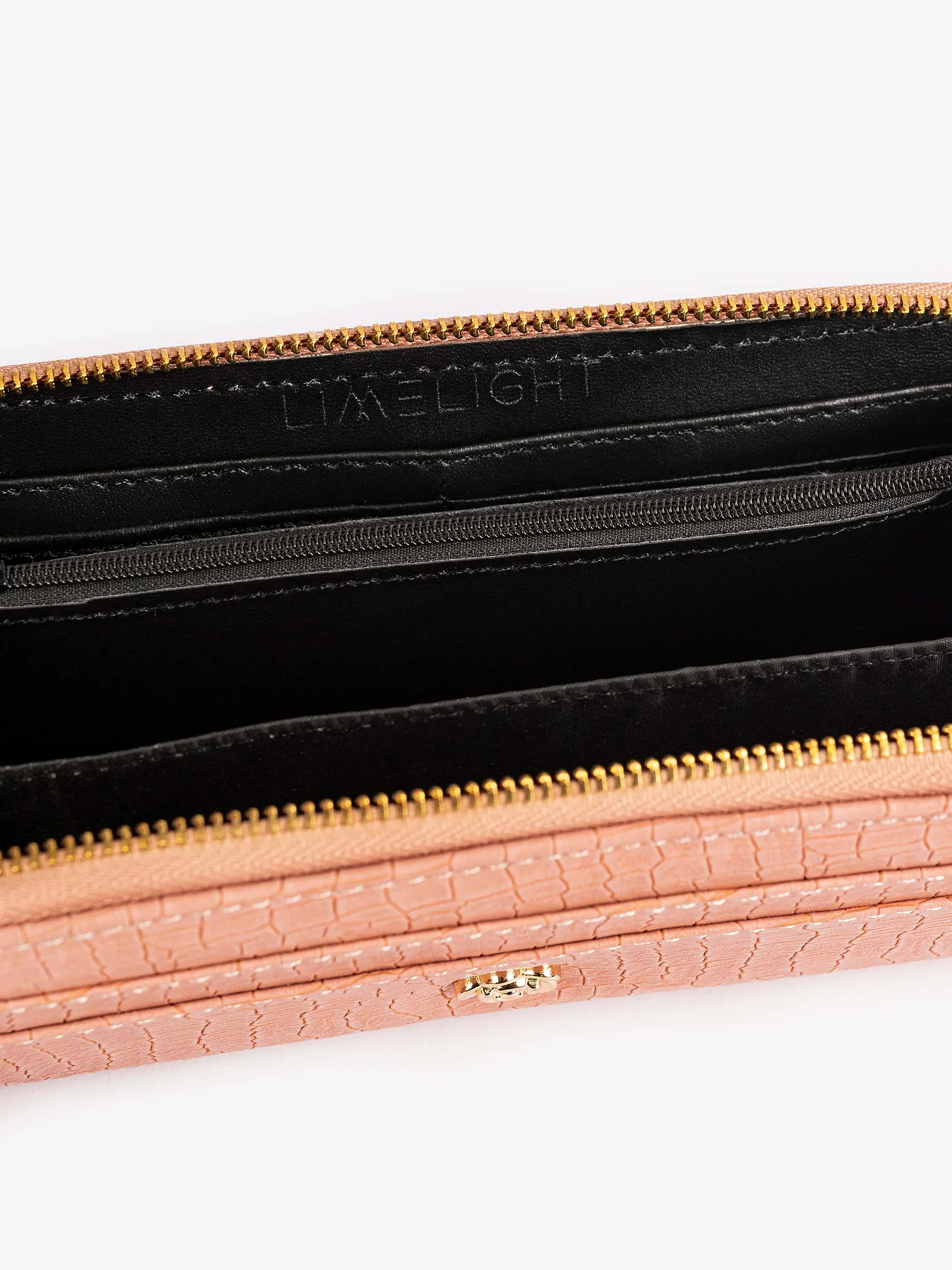 Snake Textured Zip Wallet