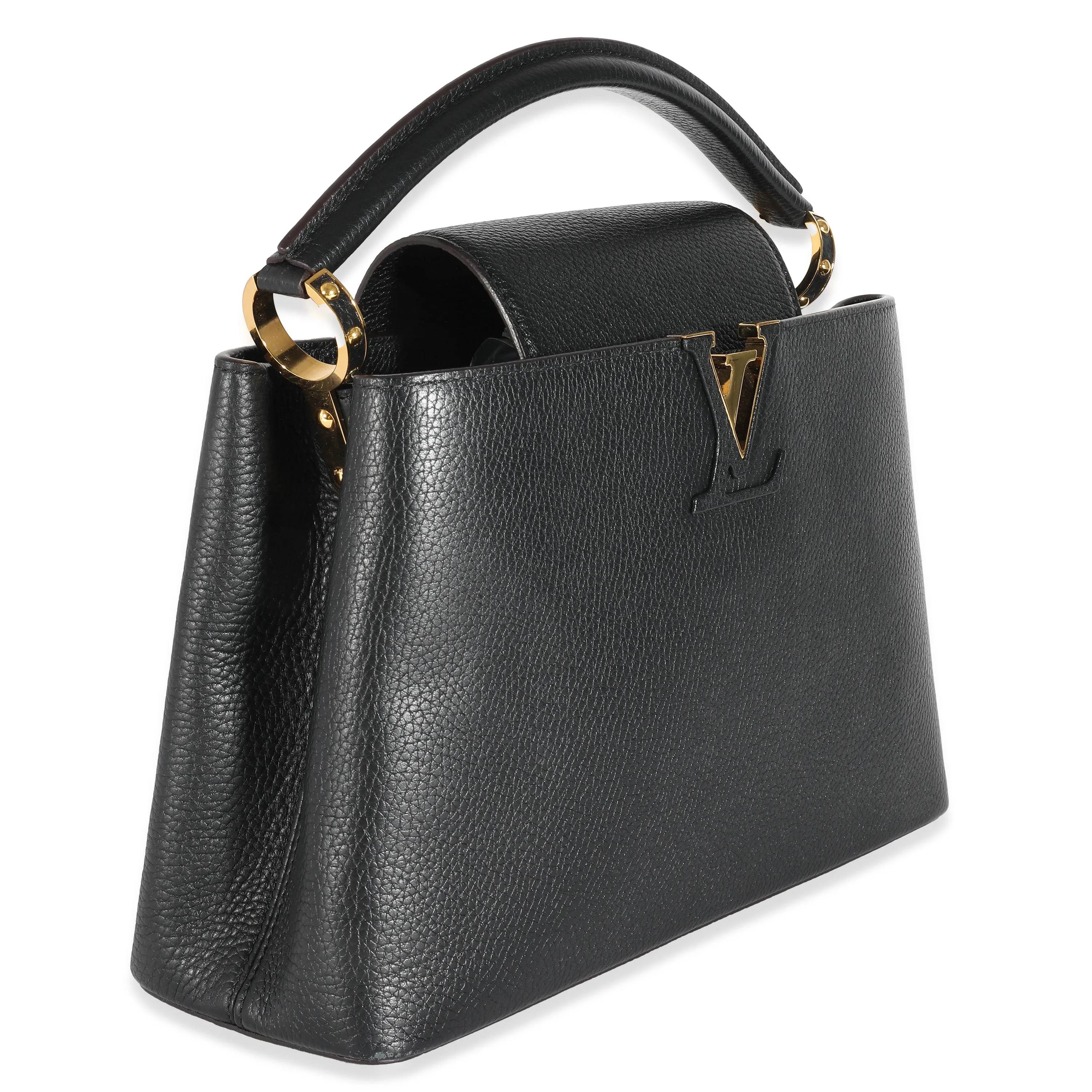 Trendy Inspired Louis Vuitton Black Taurillon Capucines Mm