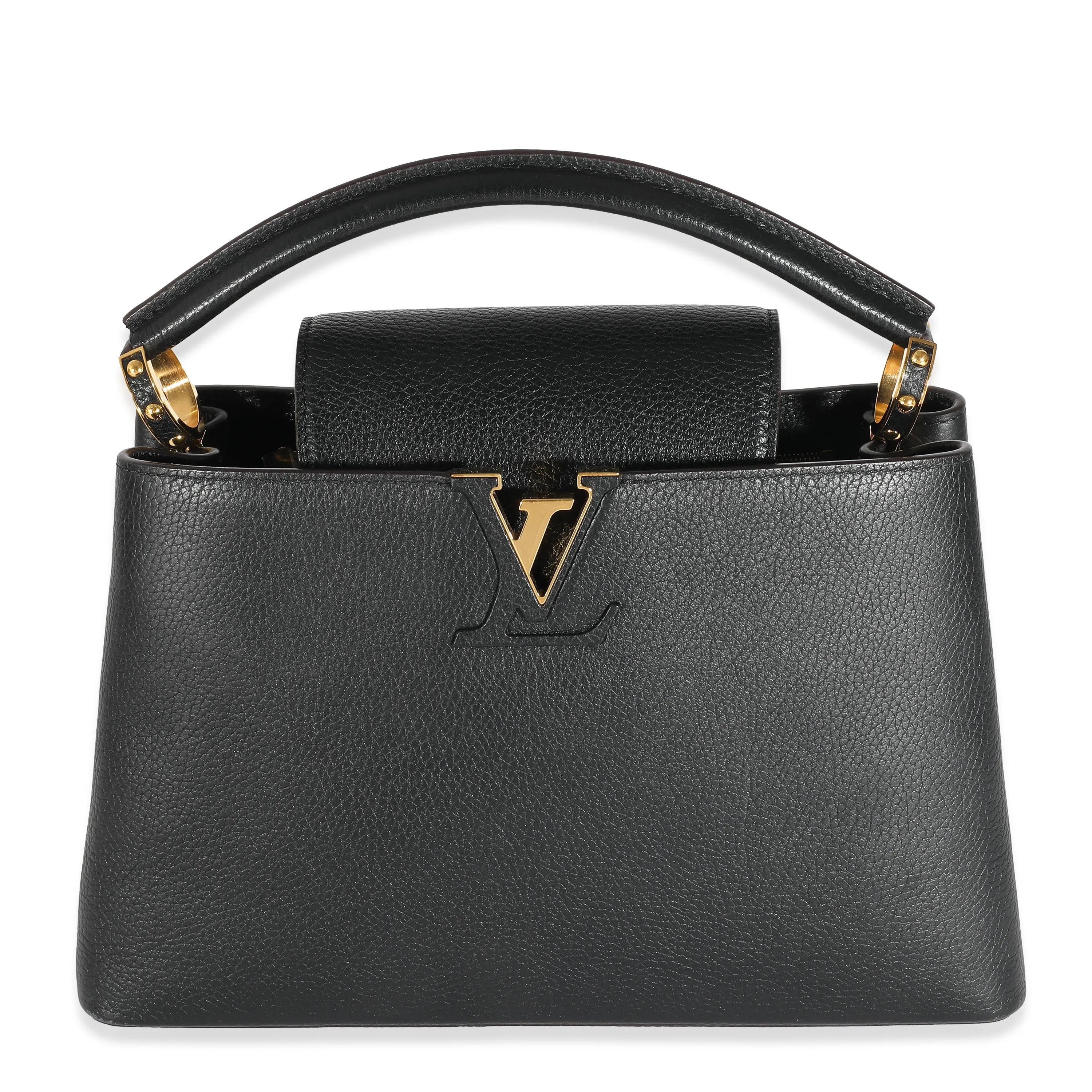 Trendy Inspired Louis Vuitton Black Taurillon Capucines Mm