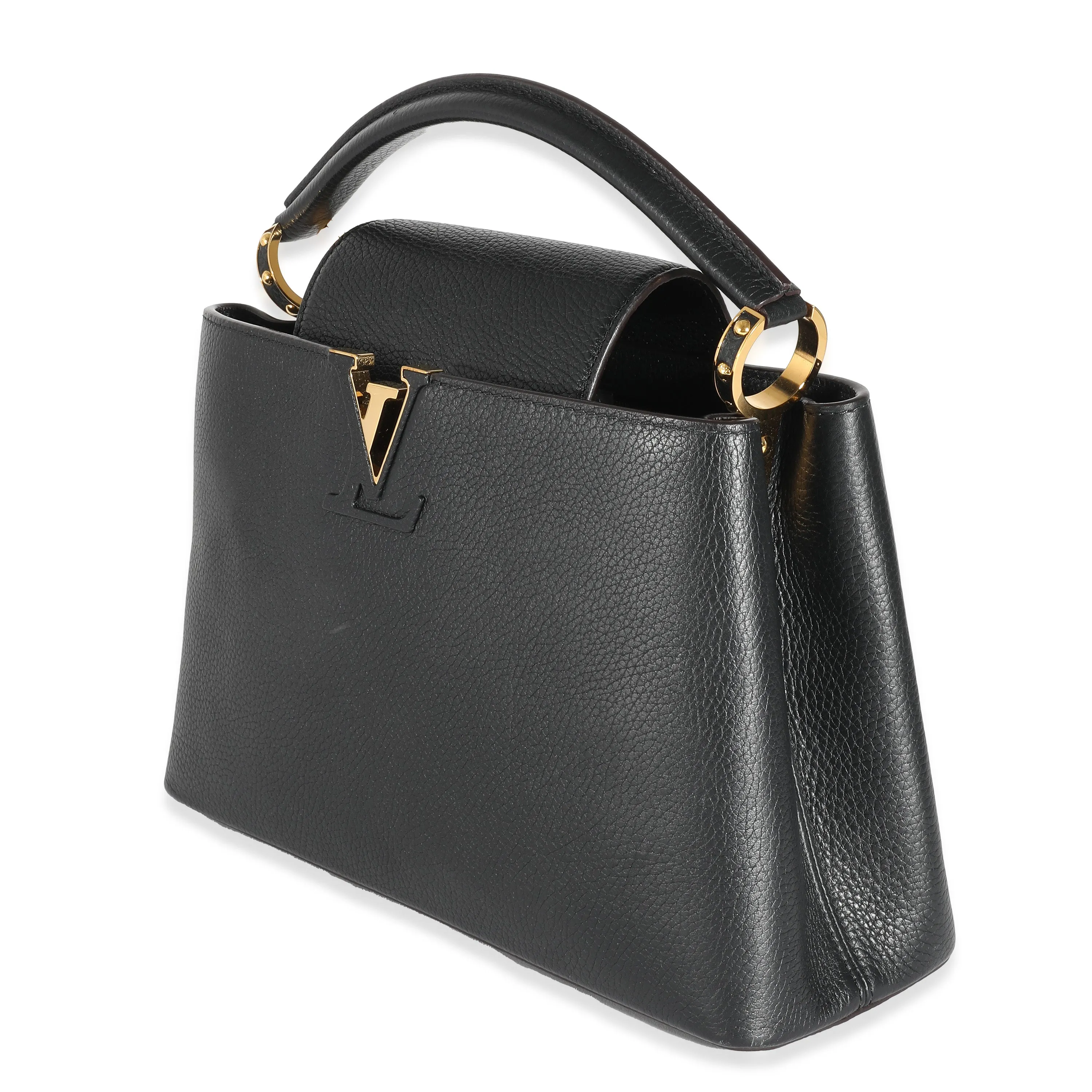 Trendy Inspired Louis Vuitton Black Taurillon Capucines Mm