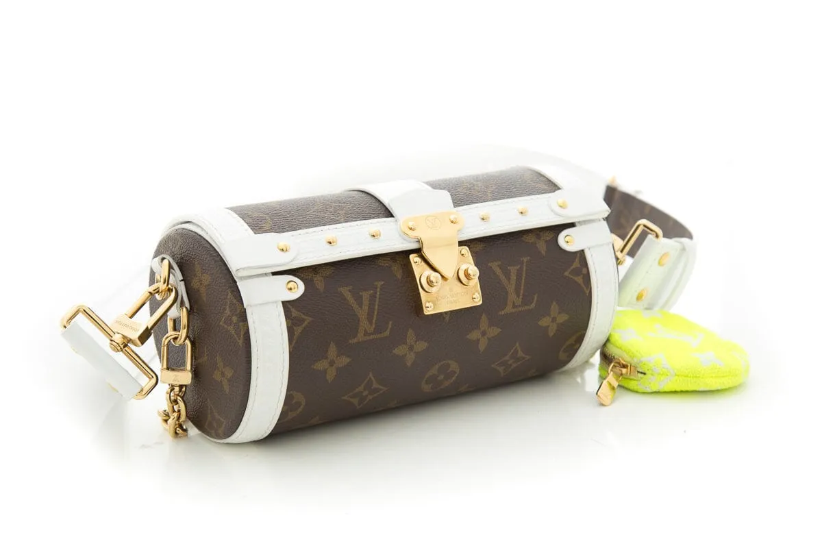 Trendy Inspired Louis Vuitton White & Brown Papillon Trunk Handbag