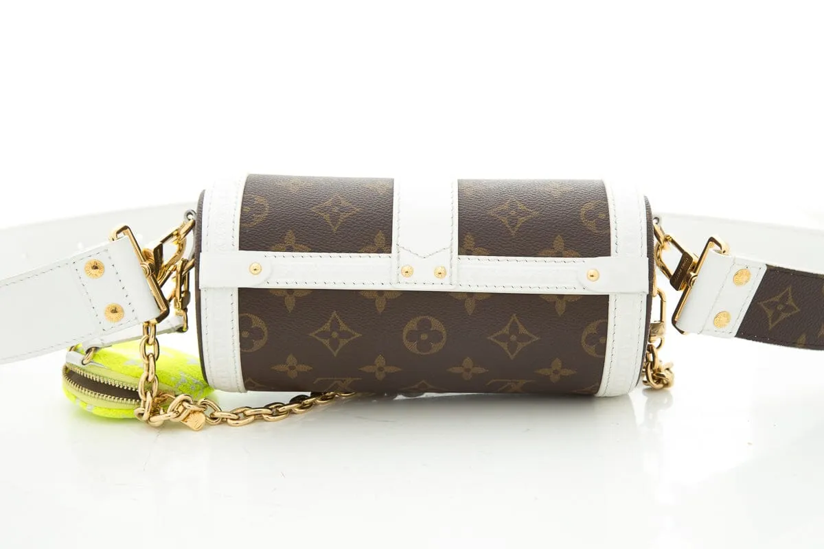 Trendy Inspired Louis Vuitton White & Brown Papillon Trunk Handbag