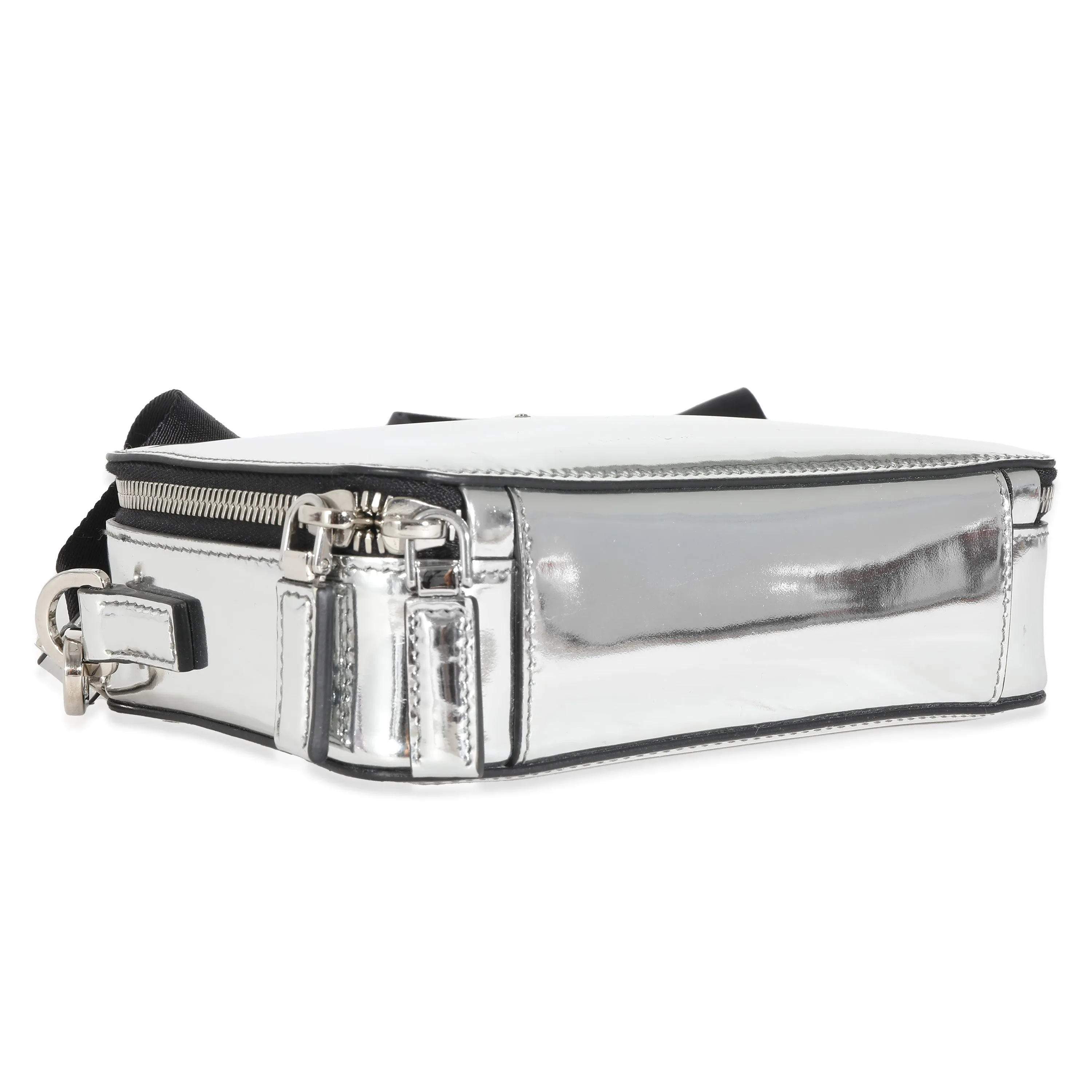 Trendy Inspired Prada Metallic Silver Spazzolato Brique Crossbody